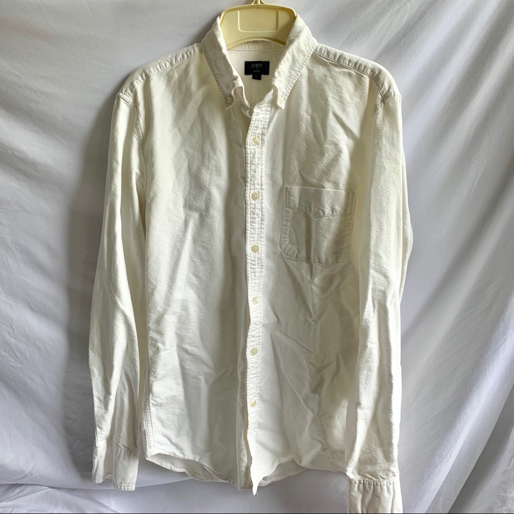 J Crew Oxford White Button Down Mens Shirt size M